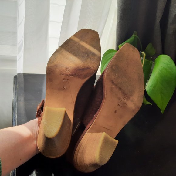 Via Spiga Woven Suede Mule in Cognac Sz 8 - Picture 8 of 10